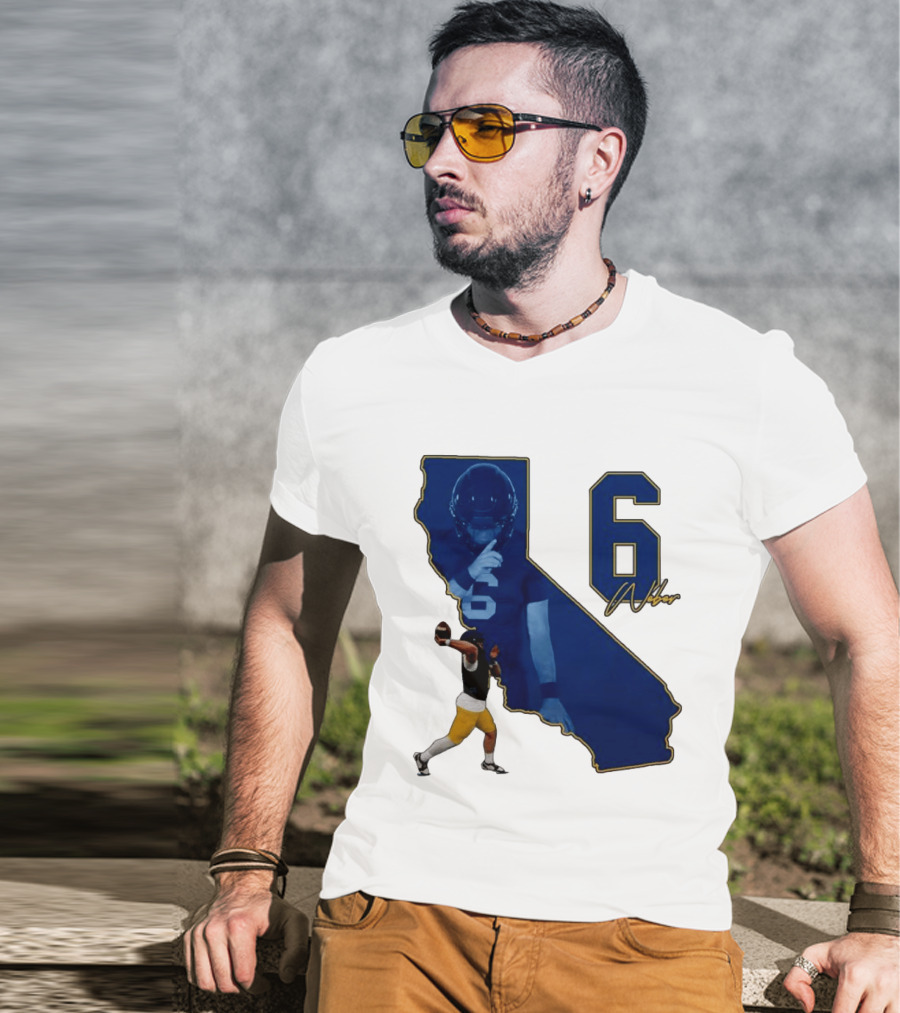 Dane Weber Number 6 California Golden Bears NCAA Map T-Shirt