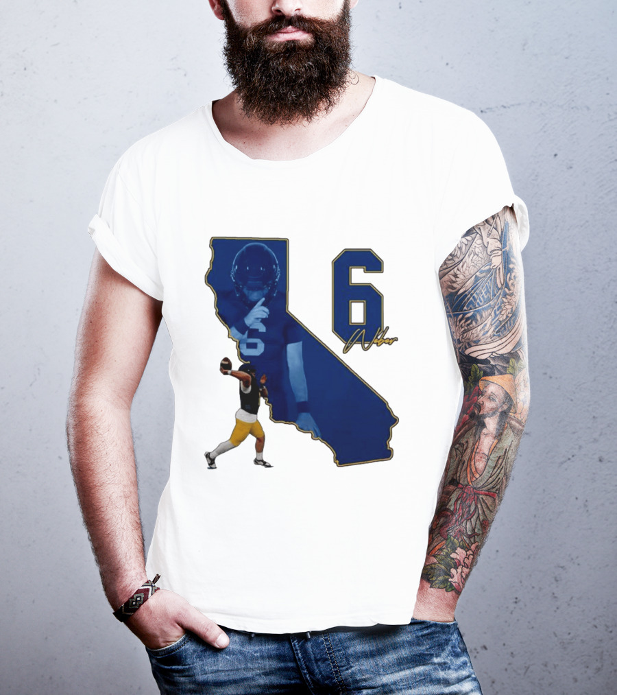 Dane Weber Number 6 California Golden Bears NCAA Map T-Shirt
