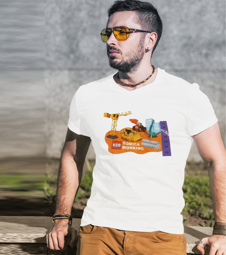 Tomica Working Construction Vehicles Crane Excavator Bulldozer T-Shirt