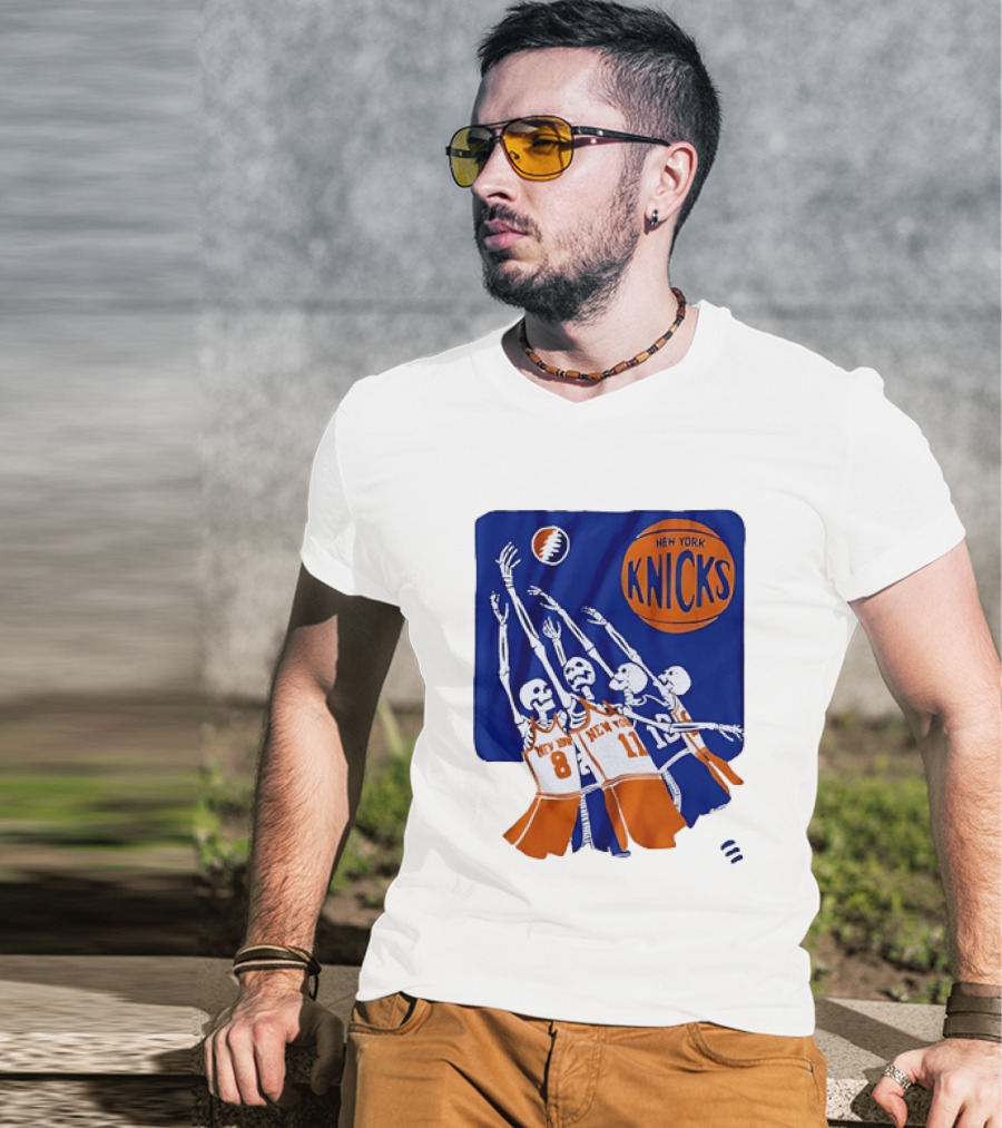 New York Knicks Skeleton Players Jersey Number 8 And 11 Basketball Team T-Shirt