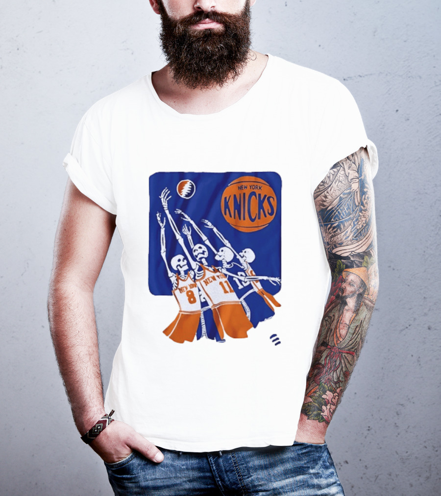 New York Knicks Skeleton Players Jersey Number 8 And 11 Basketball Team T-Shirt