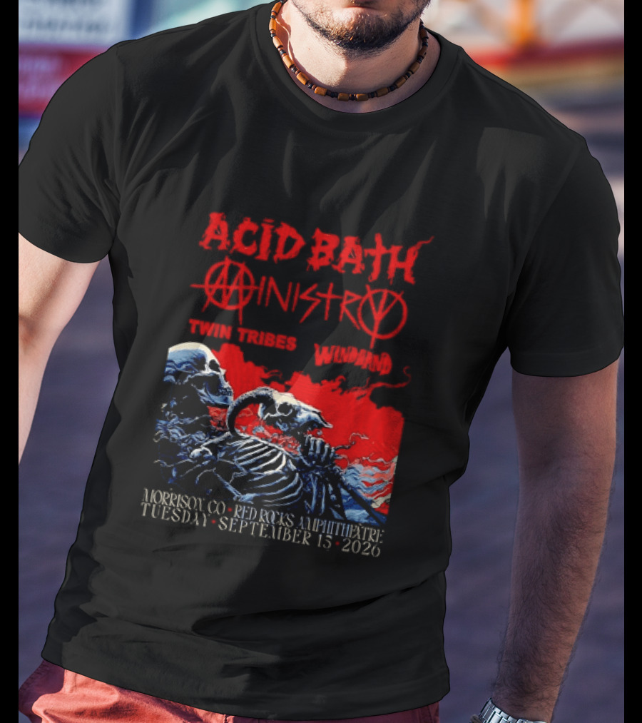 Acid Bath Ministry Twin Tribes Windhand Red Rocks Amphitheatre September 2026 Concert T-Shirt