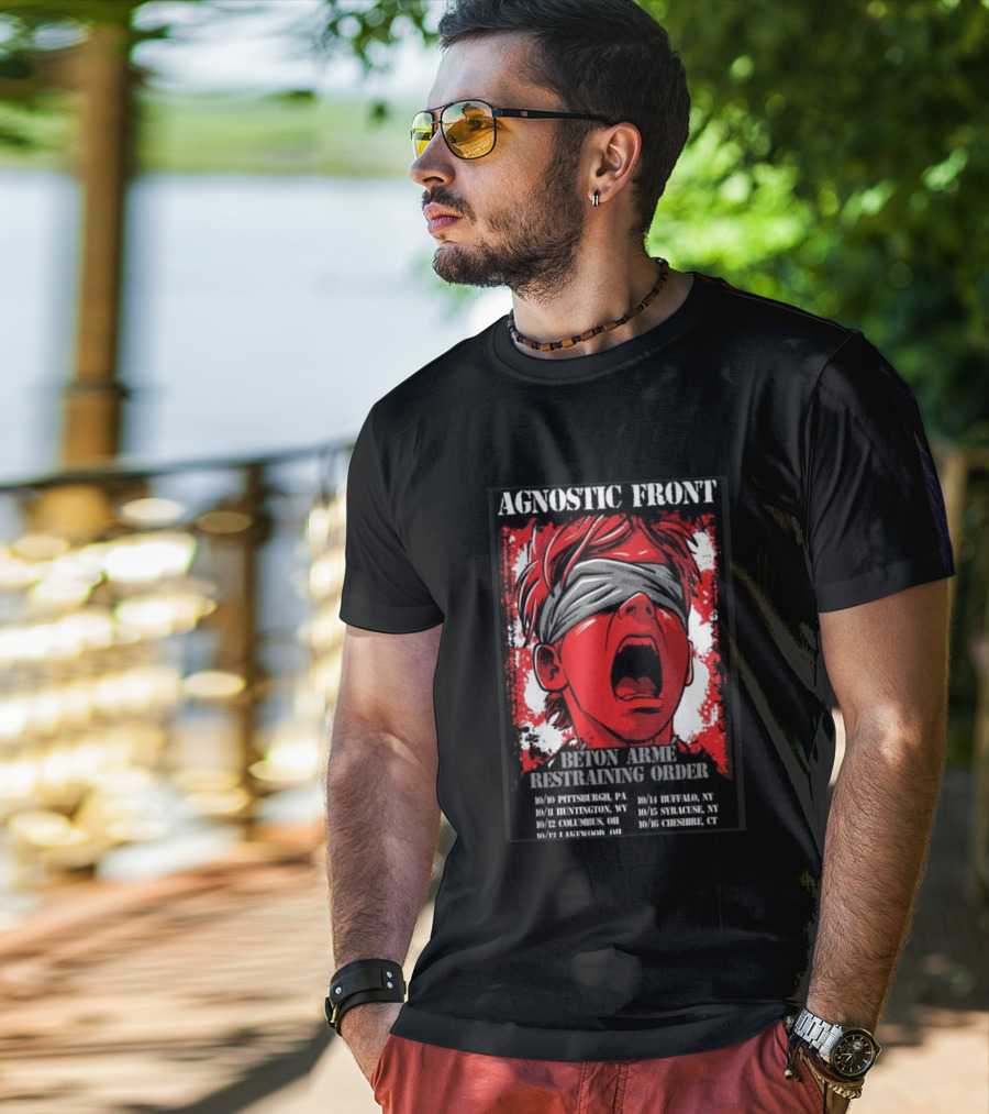 Agnostic Front 2026 Tour Beton Arme Restraining Order Pittsburgh Huntington Columbus Dates T-Shirt