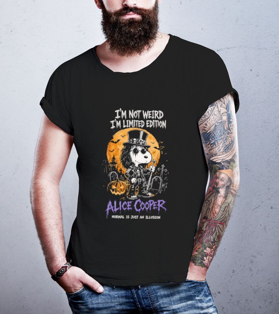 Alice Cooper Snoopy I'm Not Weird I'm Limited Edition Halloween Normal Is Just An Illusion T-Shirt