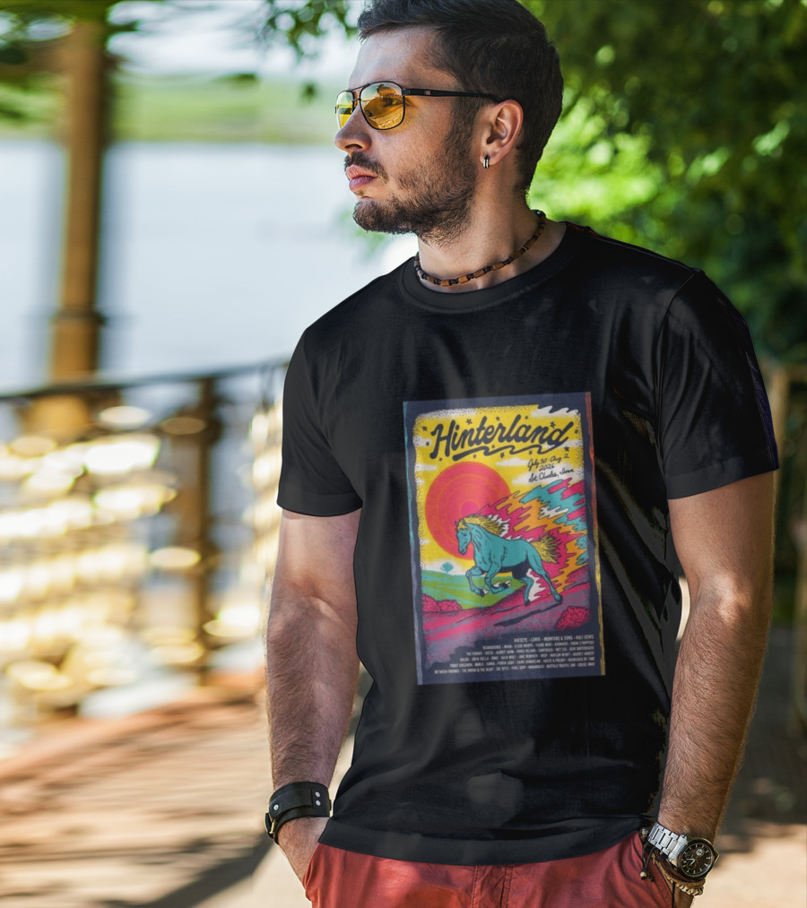 Hinterland Music Festival 2026 St. Charles Iowa July 30 August 2 Lineup Kaleidoscopic Horse T-Shirt
