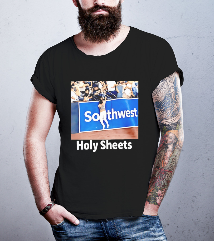 Southwest Holy Sheets Baseball Meme Fan Reaching Catch T-Shirt