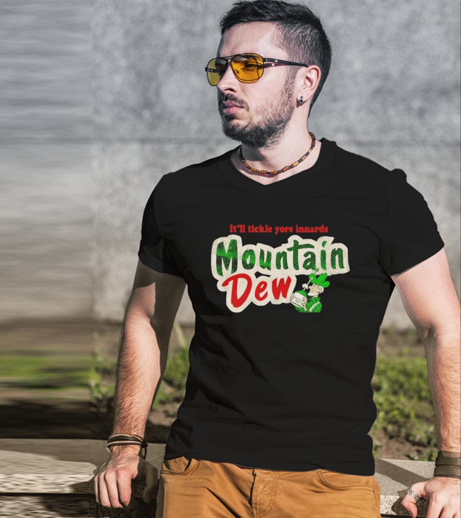 It'll Tickle Yore Innards Mountain Dew Classic Vintage Look T-Shirt