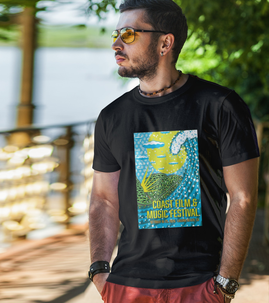 Coast Film And Music Festival Laguna Beach CA October 16 25 2026 Scenic Wave Sun And Clouds T-Shirt