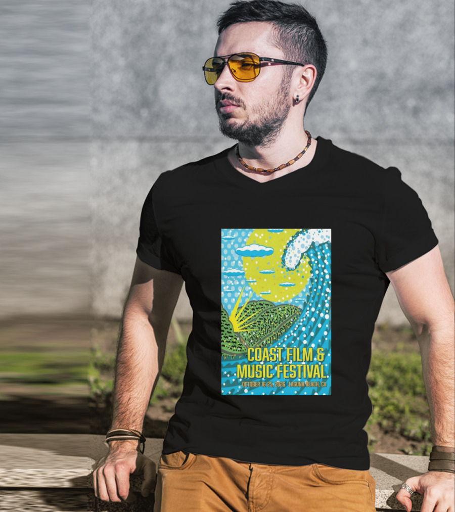 Coast Film And Music Festival Laguna Beach CA October 16 25 2026 Scenic Wave Sun And Clouds T-Shirt