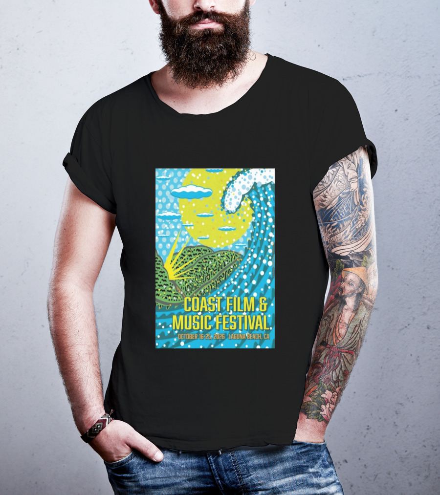 Coast Film And Music Festival Laguna Beach CA October 16 25 2026 Scenic Wave Sun And Clouds T-Shirt