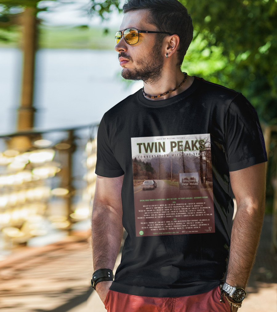 David Roy Williams Presents Twin Peaks Conversation With The Stars Tour Featuring Special Tribute To David Lynch 2023 2024 T-Shirt