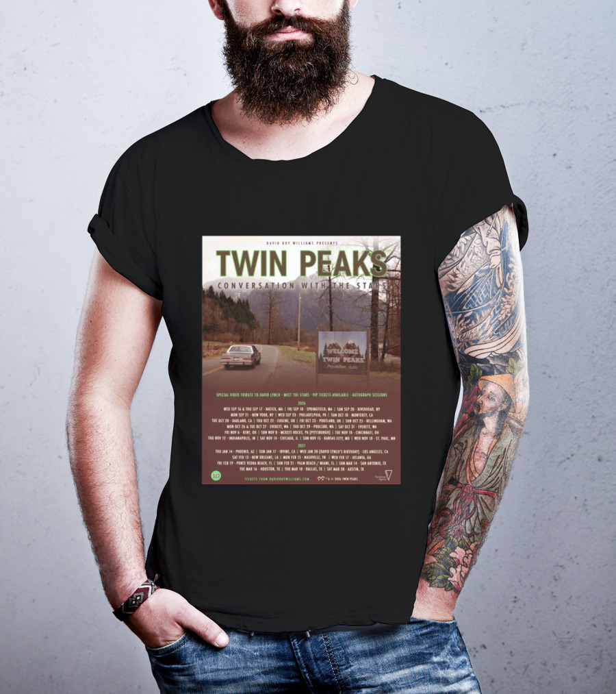 David Roy Williams Presents Twin Peaks Conversation With The Stars Tour Featuring Special Tribute To David Lynch 2023 2024 T-Shirt