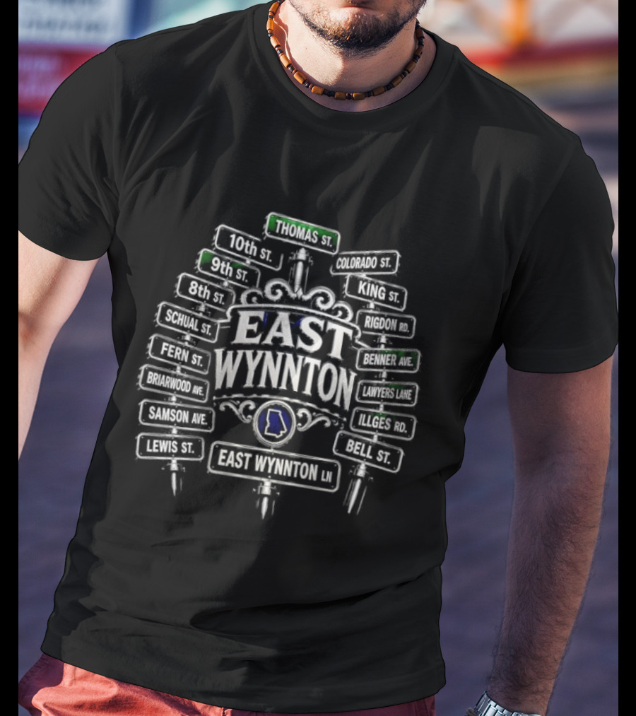 East Wynnton Intersection Street Signs Georgia Map Motif T-Shirt