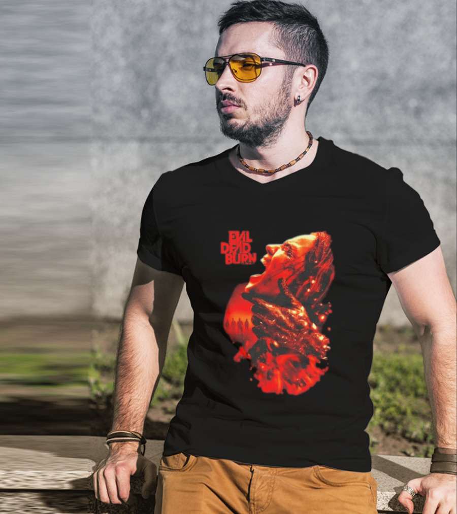 Evil Dead Burn Every Family Has Its Demons Movie Intense Fiery Horror Scene T-Shirt