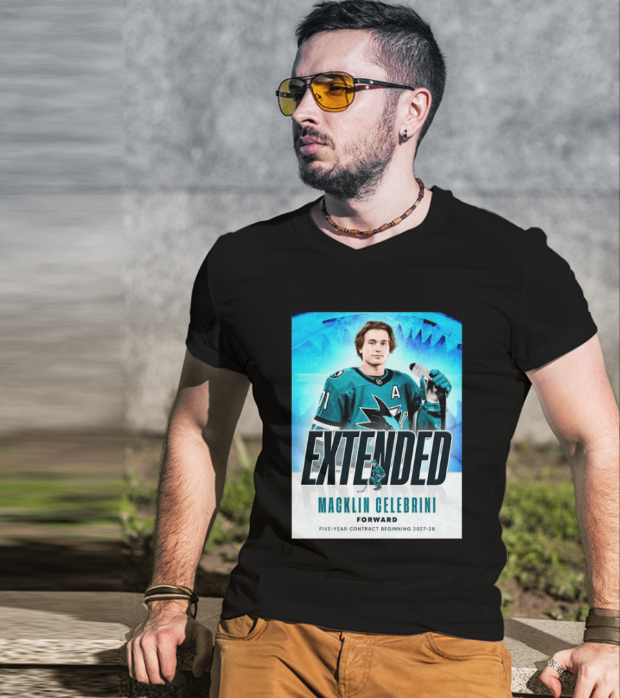 Extended Macklin Celebrini Forward Five Year Contract Beginning 2027 28 T-Shirt
