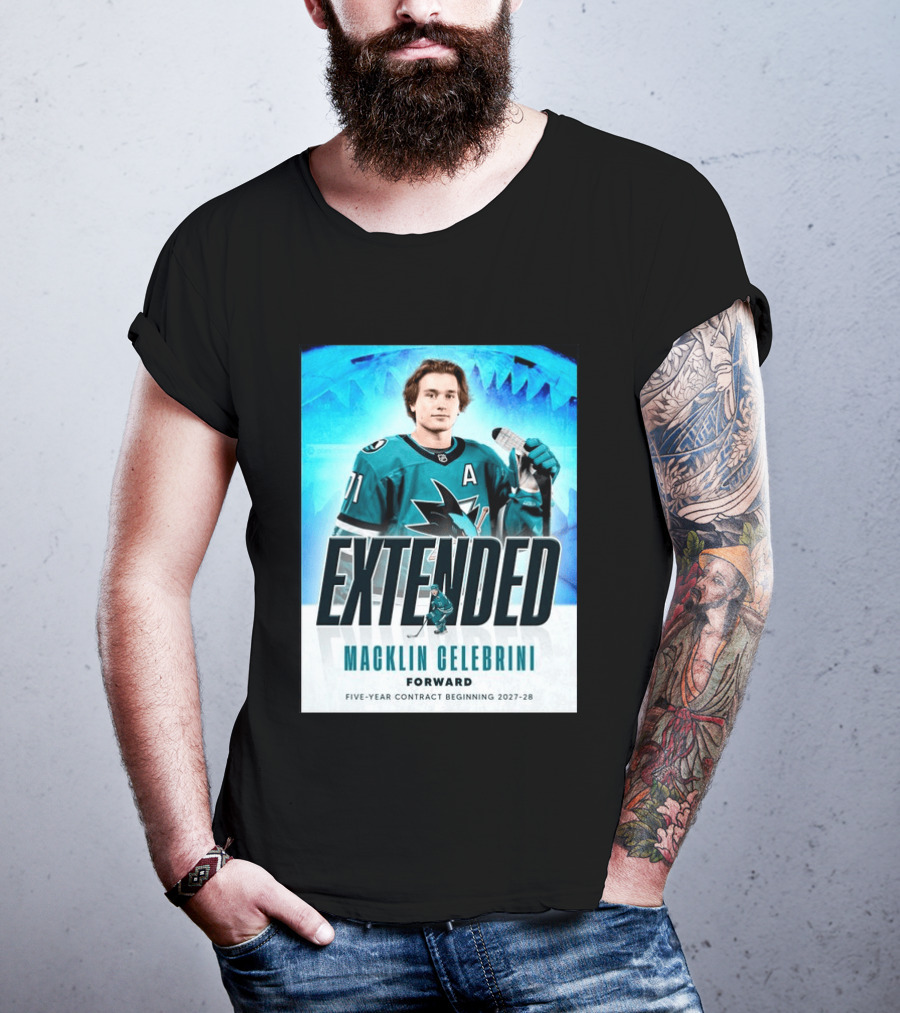 Extended Macklin Celebrini Forward Five Year Contract Beginning 2027 28 T-Shirt