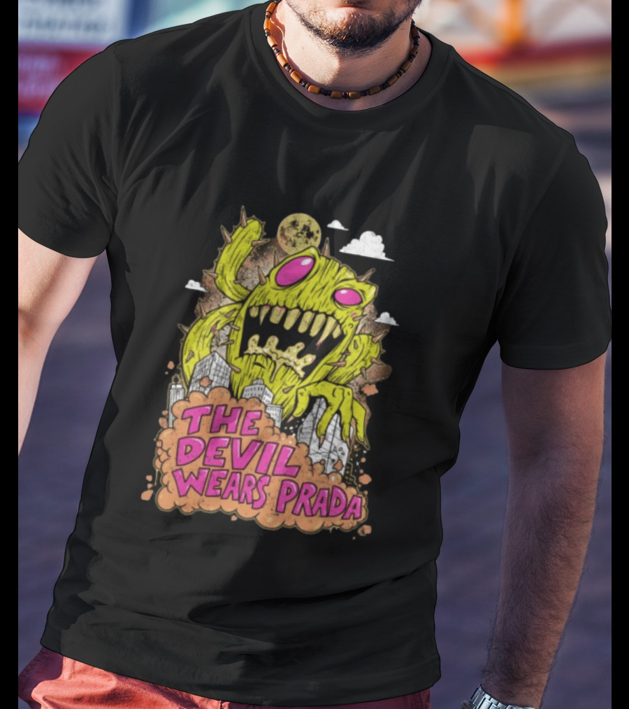 The Devil Wears Prada Cactuszilla Monster In Cityscape T-Shirt