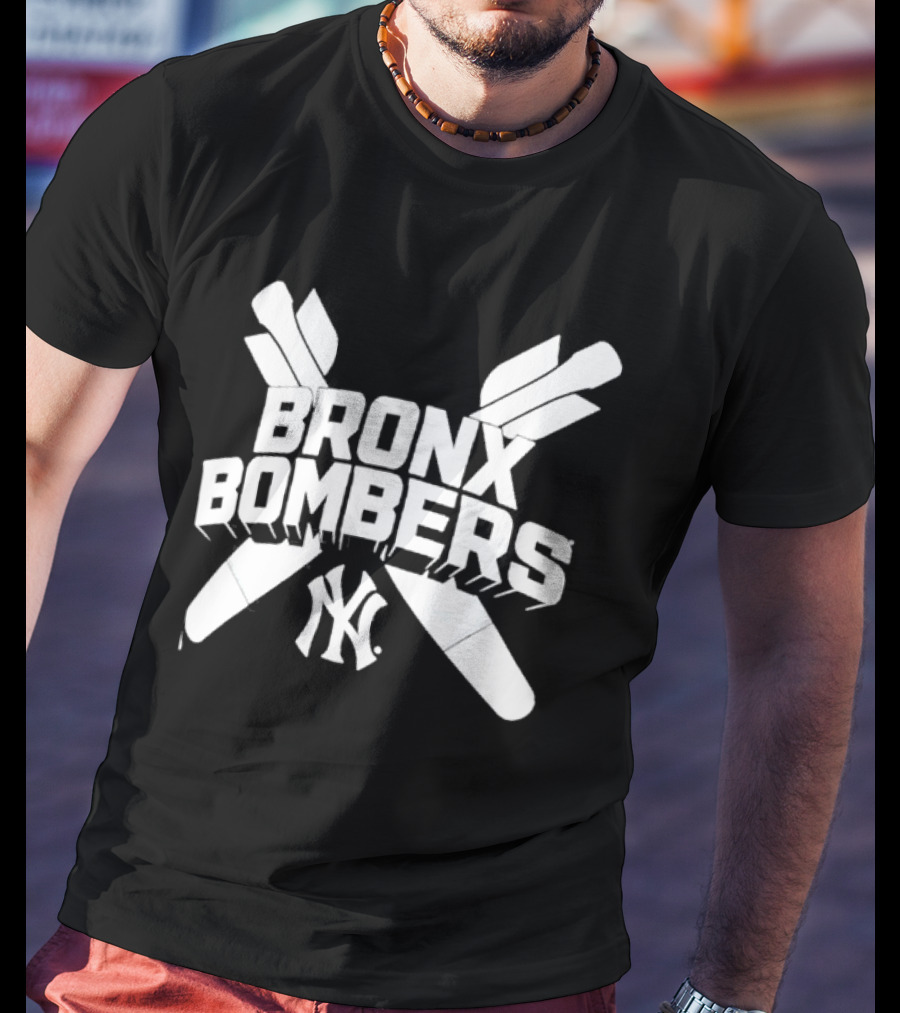 New York Yankees Bronx Bombers NY Logo With Baseball Bats T-Shirt