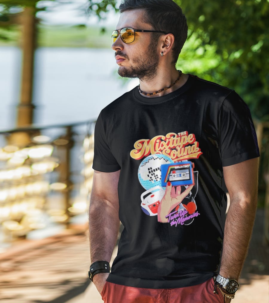 The Mixtape Sound Walkman Turn Up The Memories Disco Vibes T-Shirt