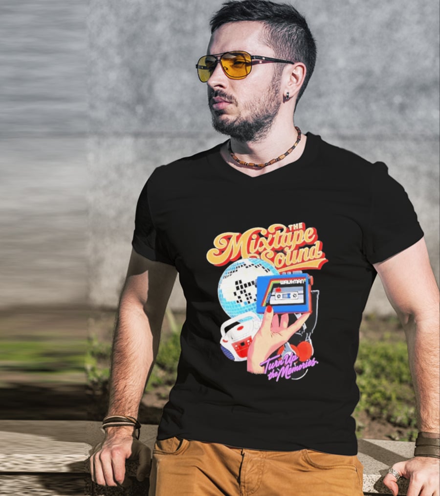 The Mixtape Sound Walkman Turn Up The Memories Disco Vibes T-Shirt