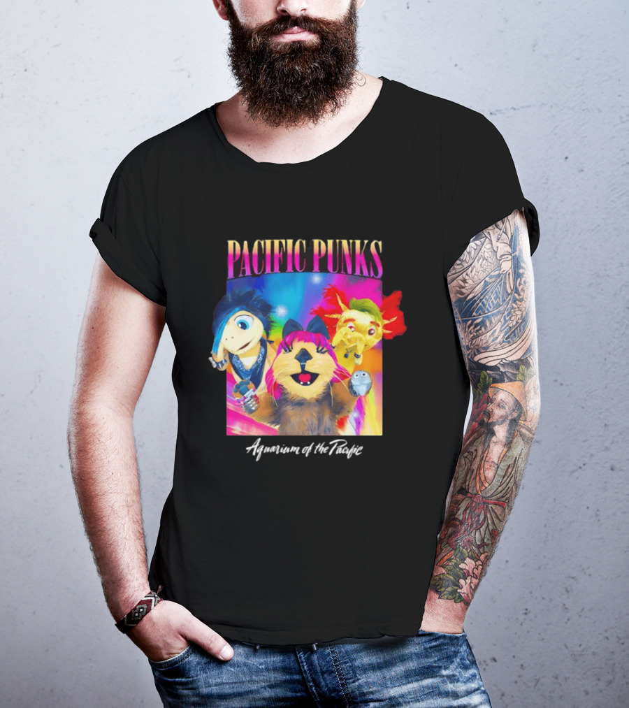 Pacific Punks Aquarium Of The Pacific Puppet Characters Colorful T-Shirt