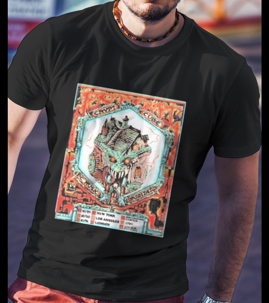 Pop Crypt Crypto Graphic Cube PC Music Brain Dead 2026 Tour New York Los Angeles London T-Shirt