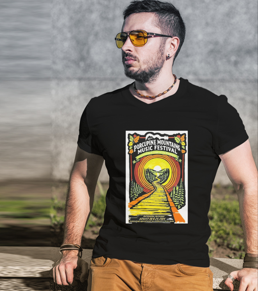 20th Porcupine Mountains Music Festival August 28 29 2026 Ontonagon Michigan Porcupine Mountains Wilderness State Park T-Shirt