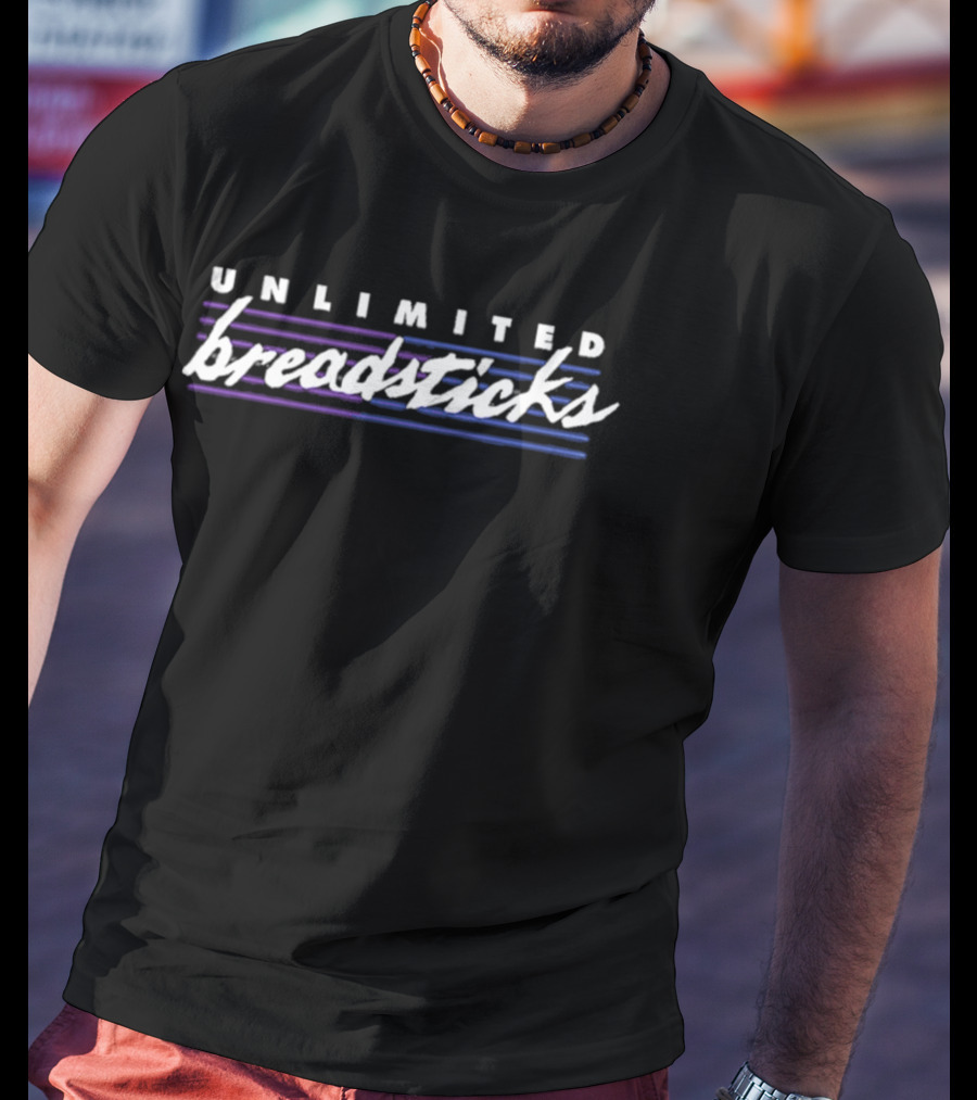 Unlimited Breadsticks Unsolved 2026 Purple Blue Stripes T-Shirt