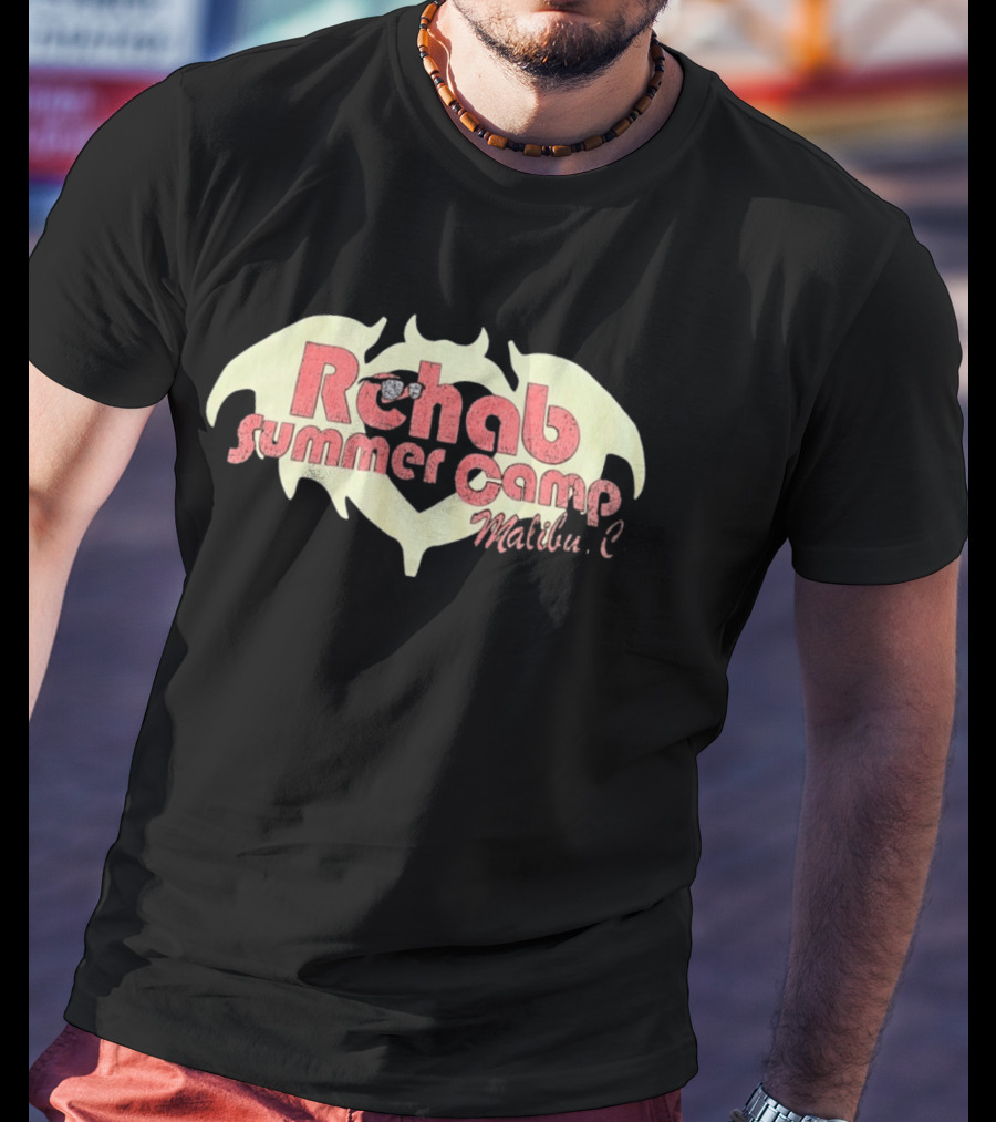 Rehab Summer Camp Malibu C Distressed Bat Wing T-Shirt