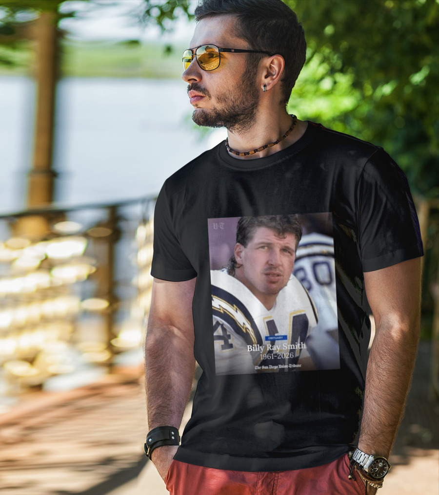 Billy Ray Smith 1961 2026 San Diego Chargers Obituary Tribute San Diego Union Tribune T-Shirt
