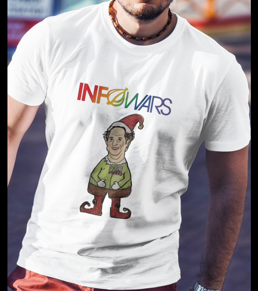 Infowars Elf Christmas Holiday Alex Jones Festive T-Shirt