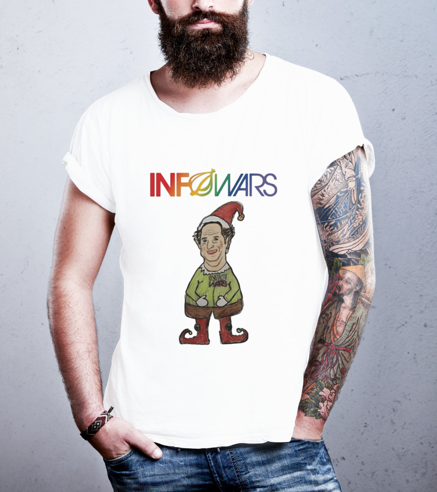 Infowars Elf Christmas Holiday Alex Jones Festive T-Shirt