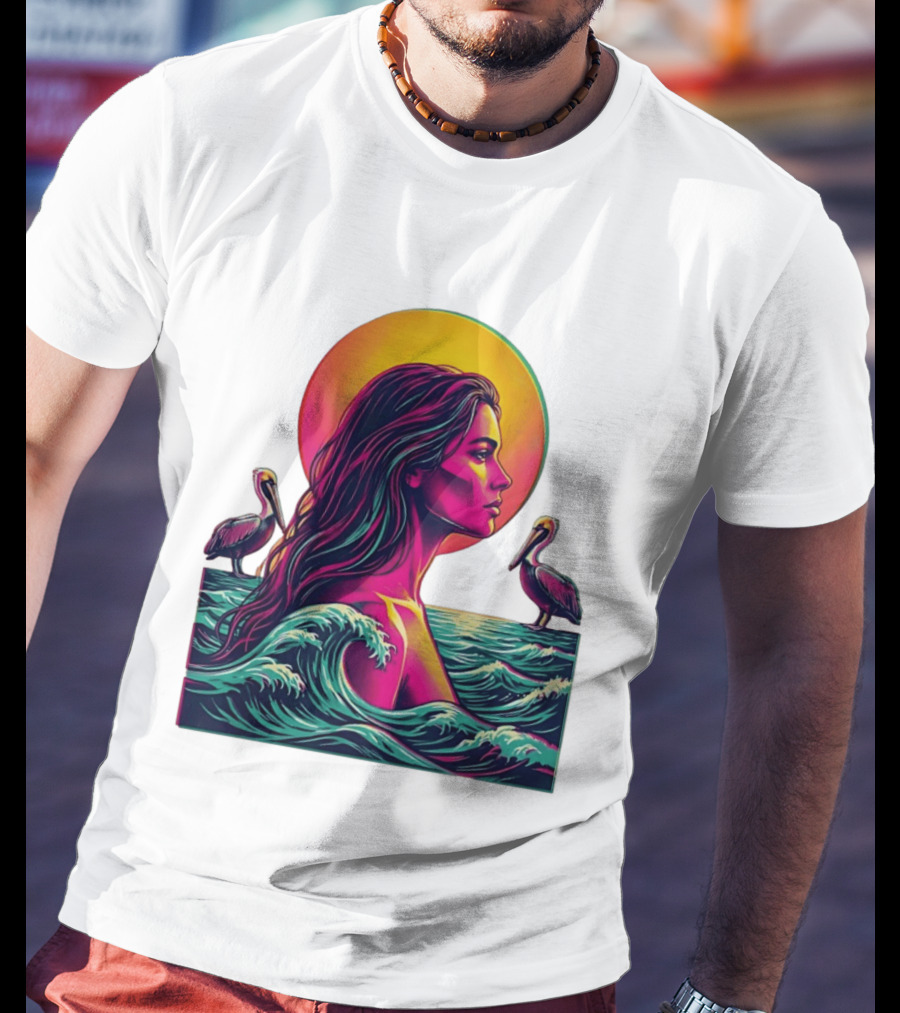 Gulf Coast Sunset Pelican Waves Woman T-Shirt