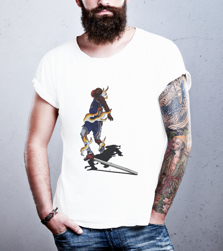 LeBron James Basketball Player Fiery Dunk Match Stick T-Shirt