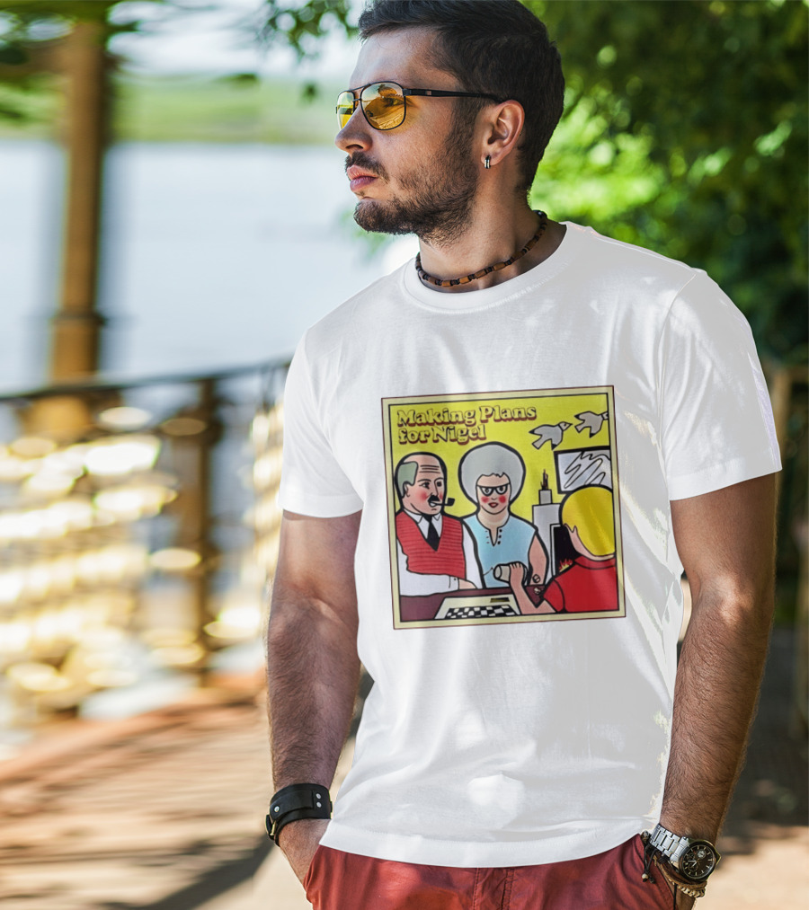 Making Plans For Nigel XTC New Wave English Rock Scene Yellow Background Birds Family T-Shirt