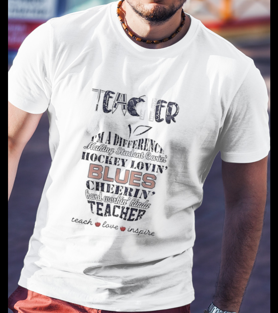 Teacher Difference Maker Hockey Lovin St Louis Blues Teacher T-Shirt