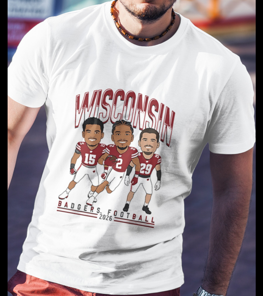Wisconsin Badgers Football 2026 Players Caricature Team Spirit T-Shirt