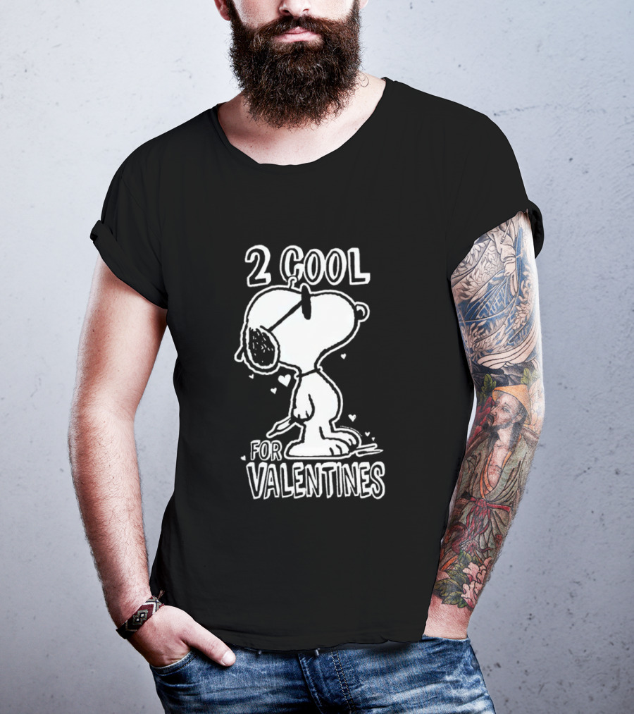 2 Cool For Valentines Peanuts Snoopy T-Shirt
