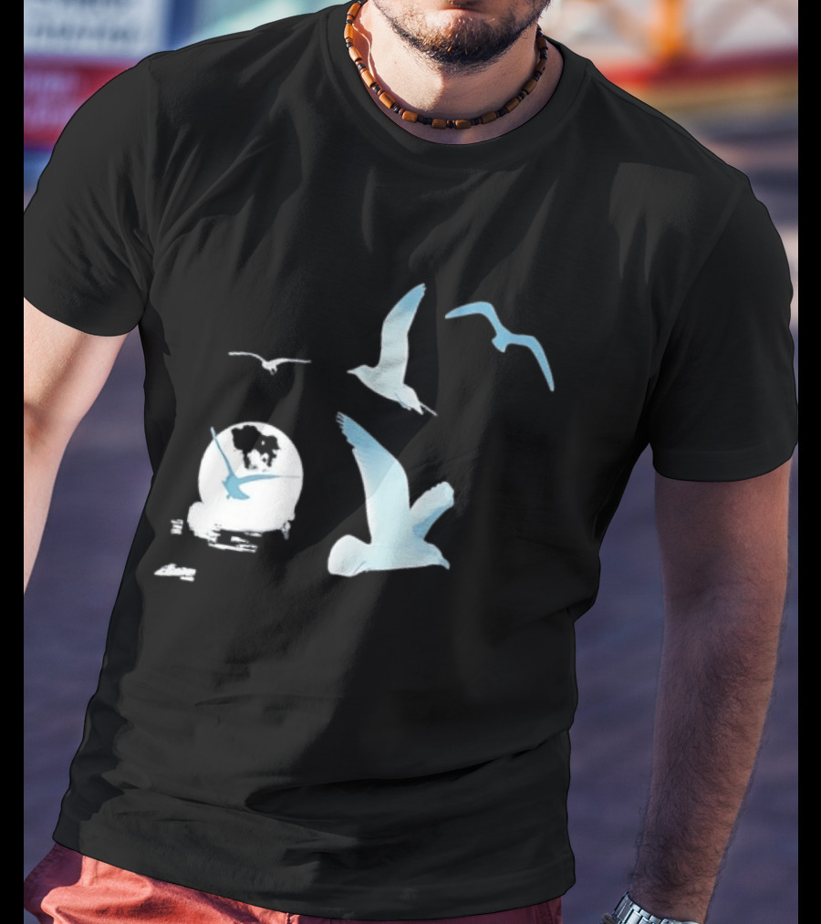 1989 Seagull Boxy Flock In Flight Retro Aesthetic T-Shirt