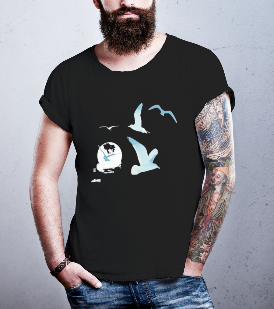 1989 Seagull Boxy Flock In Flight Retro Aesthetic T-Shirt