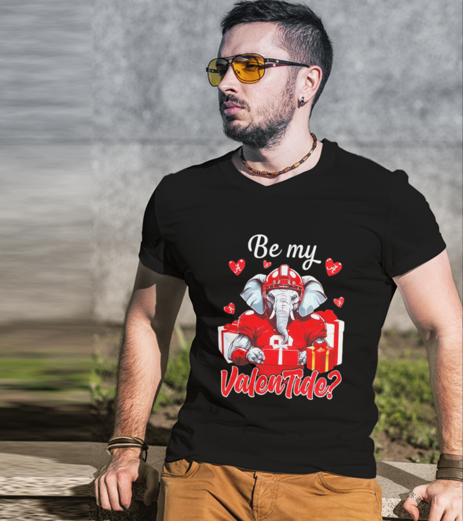 Be My ValenTide Alabama Crimson Tide Elephant Sports Valentine T-Shirt