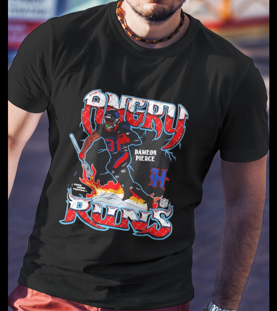 Angry Runs Dameon Pierce Houston Texans NFL 2024 T-Shirt