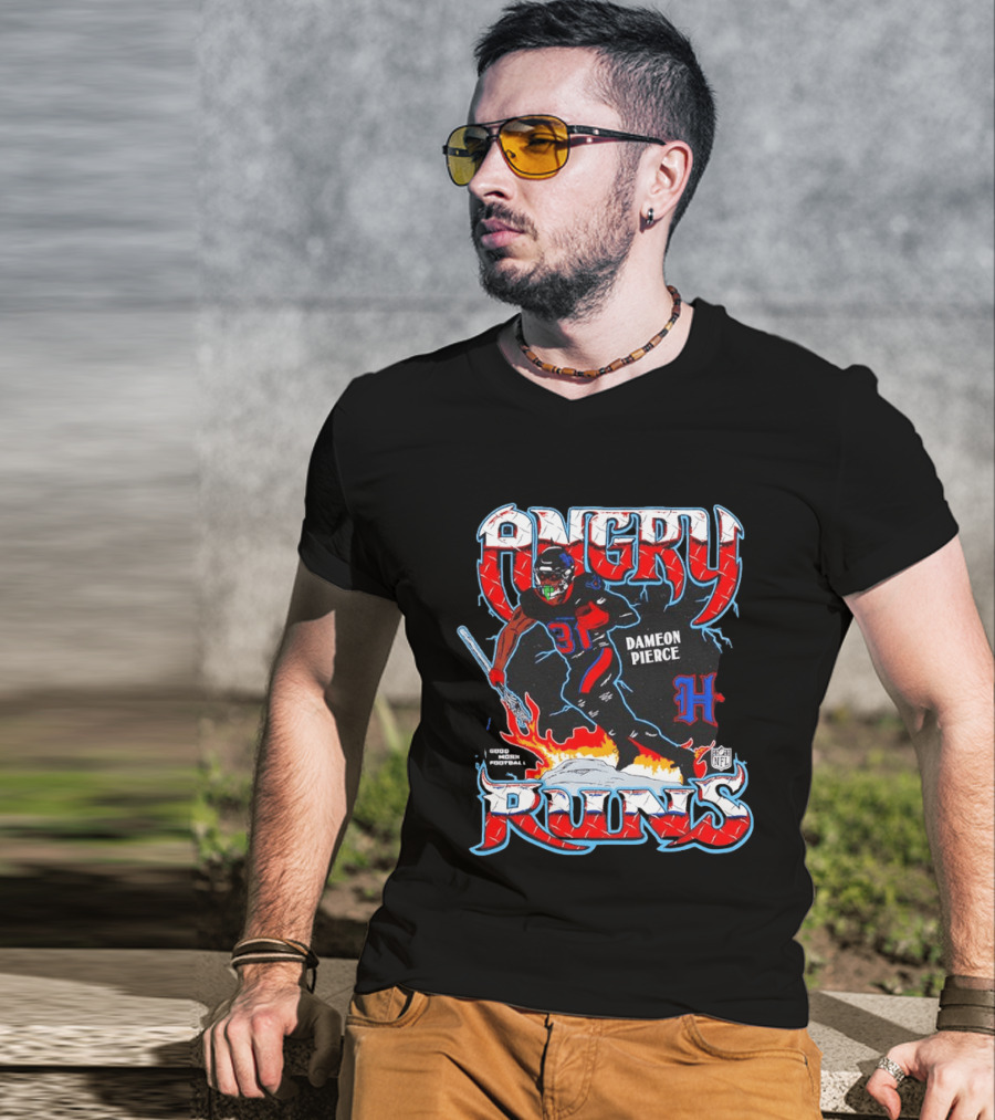 Angry Runs Dameon Pierce Houston Texans NFL 2024 T-Shirt