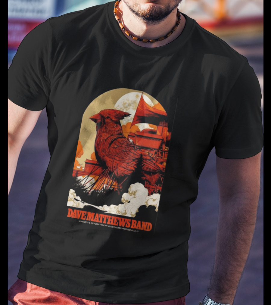 Dave Matthews Band June 28 29 2024 Ruoff Music Center Noblesville IN Cardinal T-Shirt