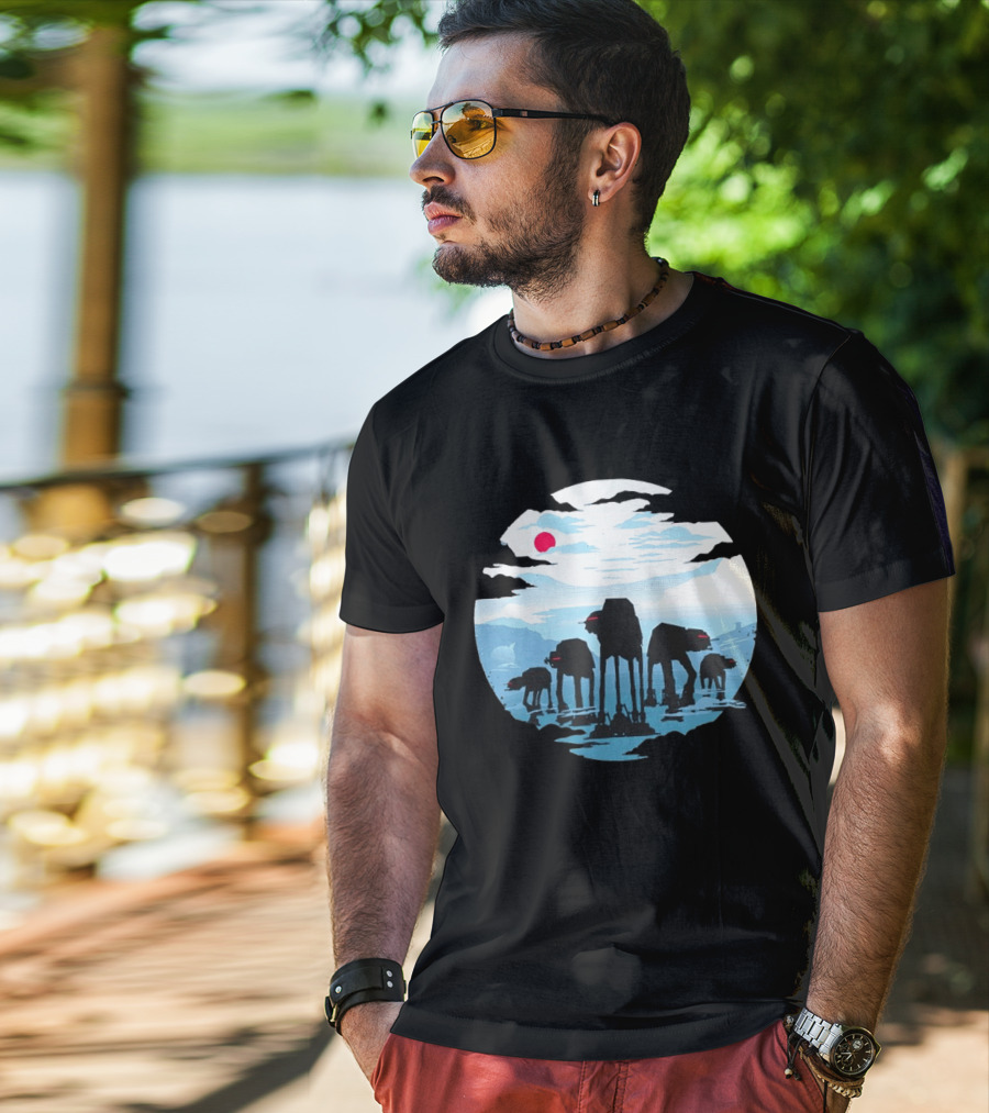 AT AT Walkers Ice Planet Battle Scene T-Shirt