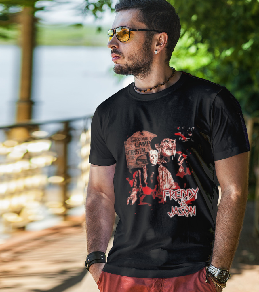 Freddy Vs Jason Welcome To Camp Crystal Lake Halloween T-Shirt