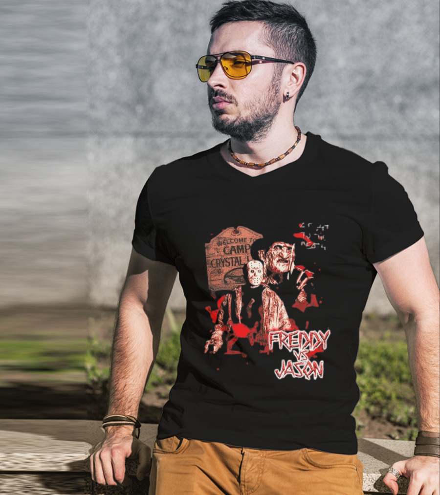 Freddy Vs Jason Welcome To Camp Crystal Lake Halloween T-Shirt