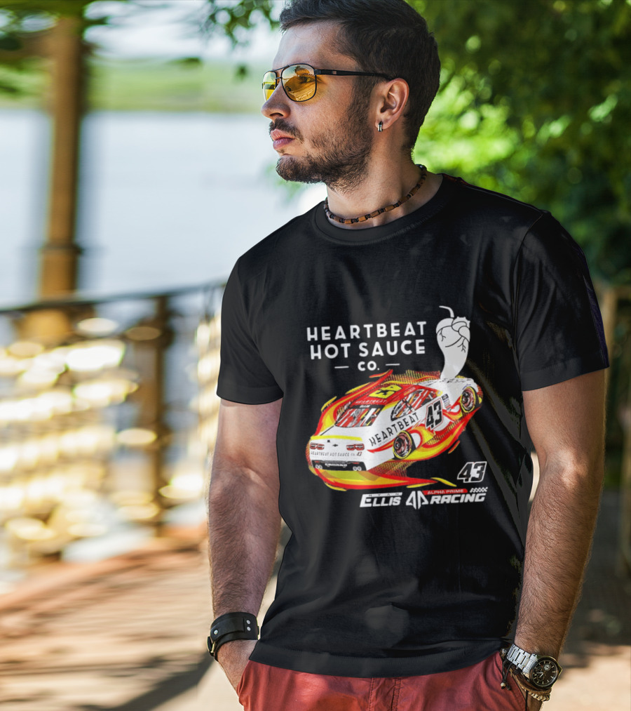 Heartbeat Hot Sauce Co Ryan Ellis 43 Alpha Prime Racing T-Shirt