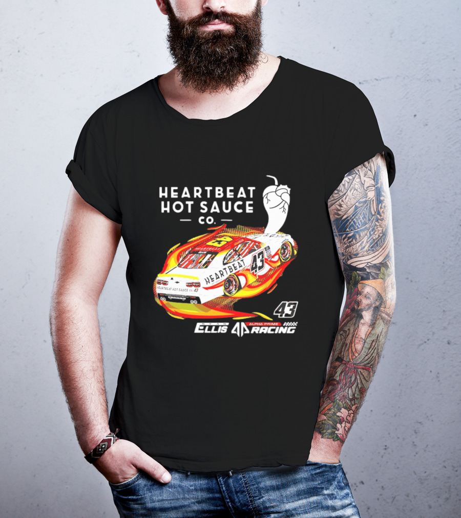 Heartbeat Hot Sauce Co Ryan Ellis 43 Alpha Prime Racing T-Shirt