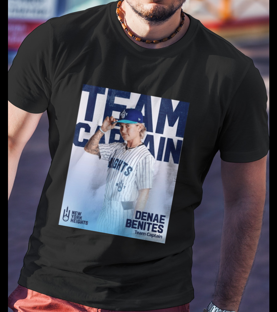 Team Captain Denae Benites New York Heights Baseball Team T-Shirt